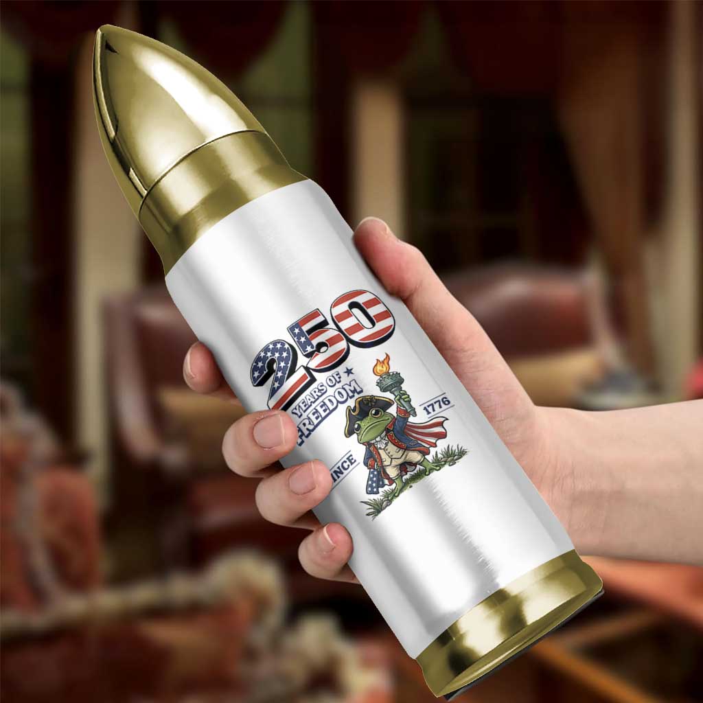 Patriotic Frog Raising The Torch Bullet Tumbler 250 Years Of Freedom