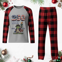 Patriotic Frog Raising The Torch Plaid Pajama Set 250 Years Of Freedom