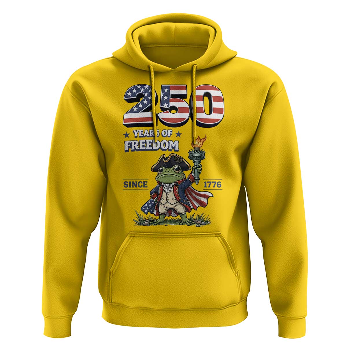 Patriotic Frog Raising The Torch Hoodie 250 Years Of Freedom