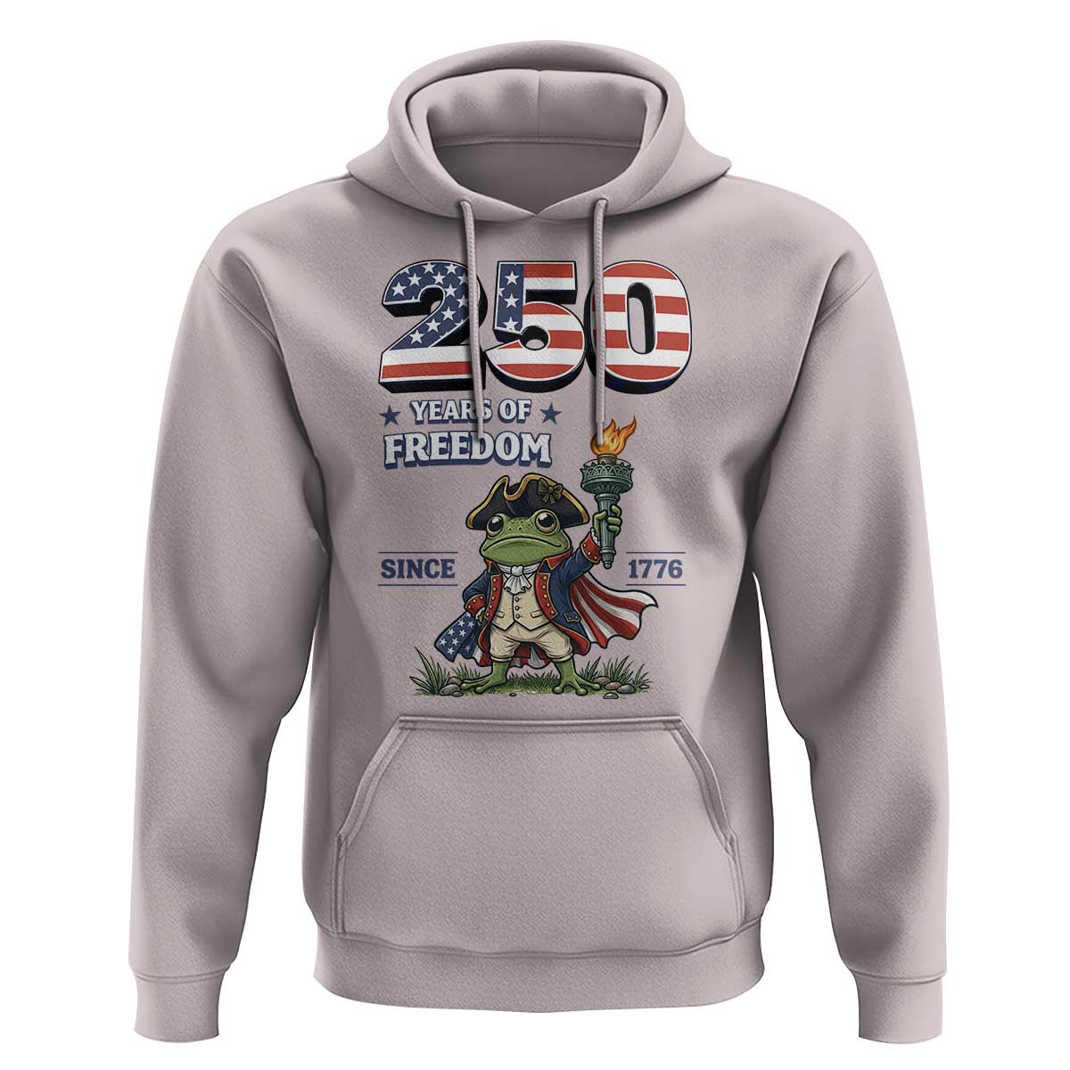 Patriotic Frog Raising The Torch Hoodie 250 Years Of Freedom