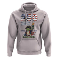 Patriotic Frog Raising The Torch Hoodie 250 Years Of Freedom
