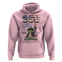Patriotic Frog Raising The Torch Hoodie 250 Years Of Freedom