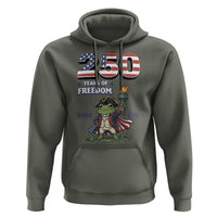 Patriotic Frog Raising The Torch Hoodie 250 Years Of Freedom