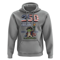 Patriotic Frog Raising The Torch Hoodie 250 Years Of Freedom