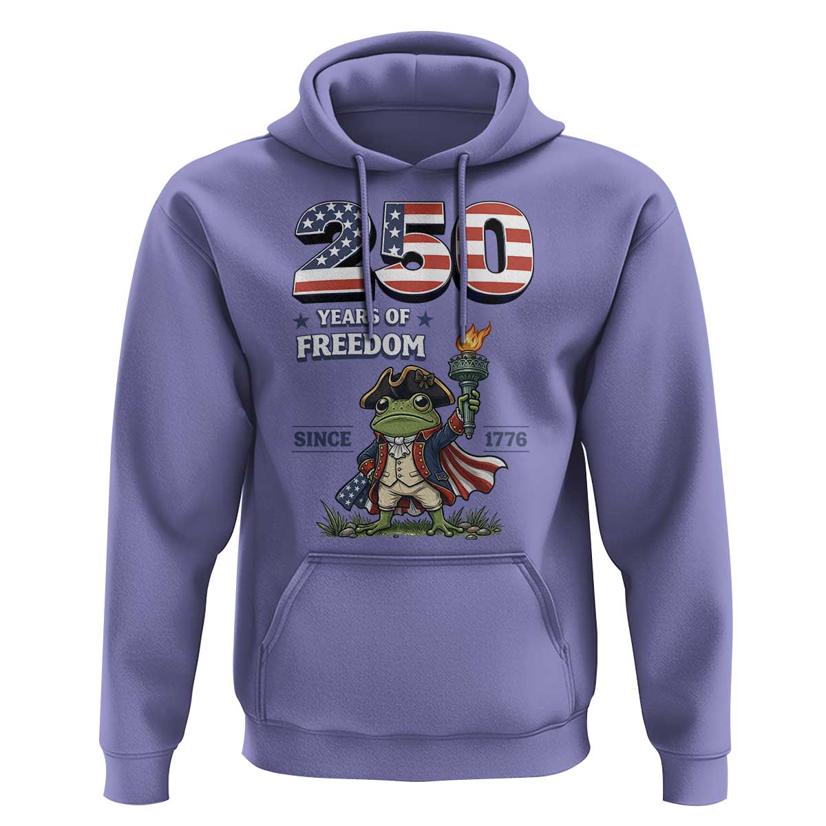 Patriotic Frog Raising The Torch Hoodie 250 Years Of Freedom