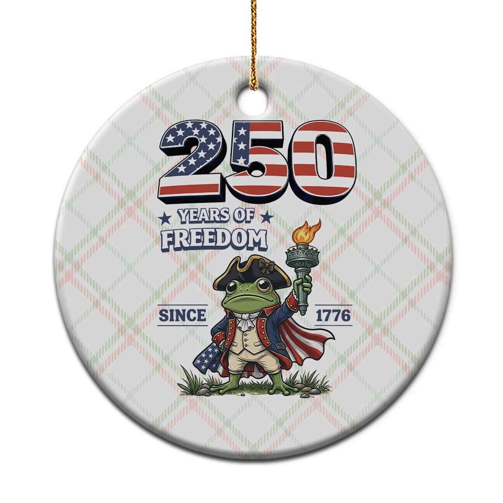 Patriotic Frog Raising The Torch Ceramic Ornament 250 Years Of Freedom
