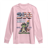 Patriotic Frog Raising The Torch Long Sleeve Shirt 250 Years Of Freedom