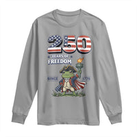 Patriotic Frog Raising The Torch Long Sleeve Shirt 250 Years Of Freedom