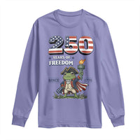Patriotic Frog Raising The Torch Long Sleeve Shirt 250 Years Of Freedom
