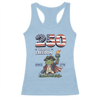 Patriotic Frog Raising The Torch Racerback Tank Top 250 Years Of Freedom