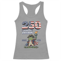 Patriotic Frog Raising The Torch Racerback Tank Top 250 Years Of Freedom
