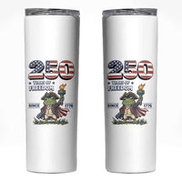 Patriotic Frog Raising The Torch Skinny Tumbler 250 Years Of Freedom