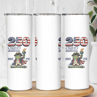 Patriotic Frog Raising The Torch Skinny Tumbler 250 Years Of Freedom