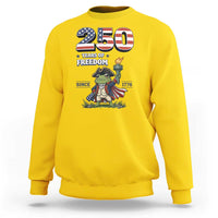 Patriotic Frog Raising The Torch Sweatshirt 250 Years Of Freedom