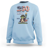 Patriotic Frog Raising The Torch Sweatshirt 250 Years Of Freedom