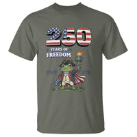 Patriotic Frog Raising The Torch T Shirt 250 Years Of Freedom