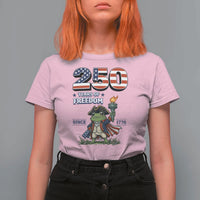 Patriotic Frog Raising The Torch T Shirt For Women 250 Years Of Freedom
