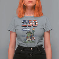 Patriotic Frog Raising The Torch T Shirt For Women 250 Years Of Freedom