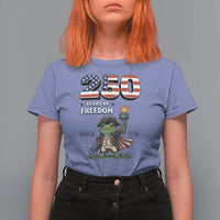 Patriotic Frog Raising The Torch T Shirt For Women 250 Years Of Freedom