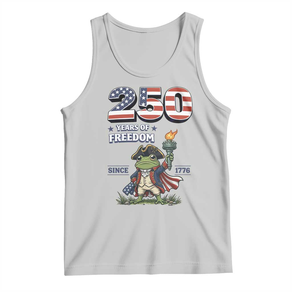 Patriotic Frog Raising The Torch Tank Top 250 Years Of Freedom