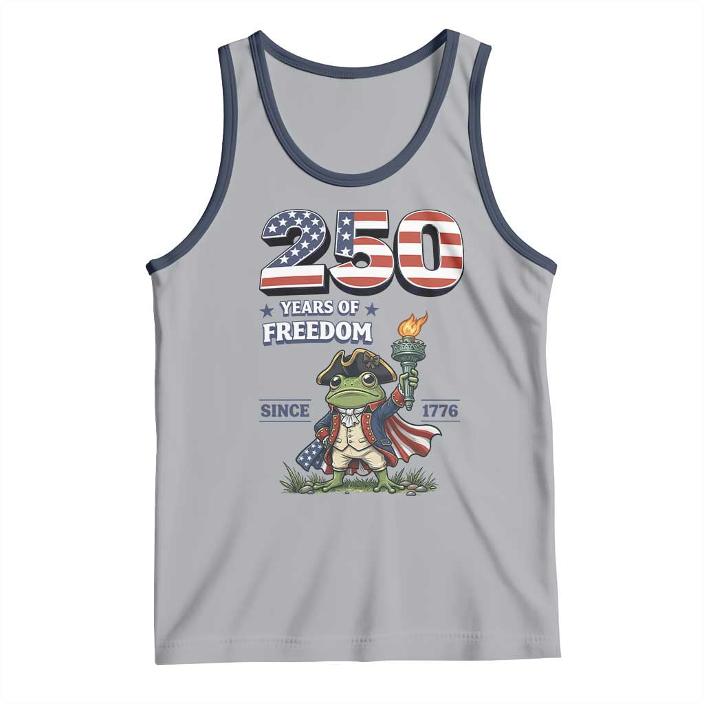 Patriotic Frog Raising The Torch Tank Top 250 Years Of Freedom