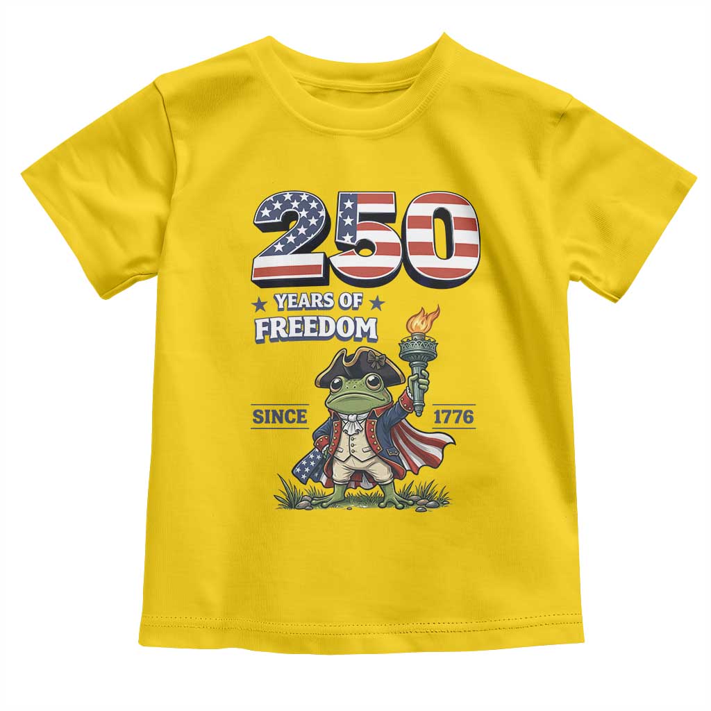 Patriotic Frog Raising The Torch Toddler T Shirt 250 Years Of Freedom
