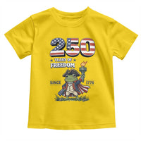 Patriotic Frog Raising The Torch Toddler T Shirt 250 Years Of Freedom