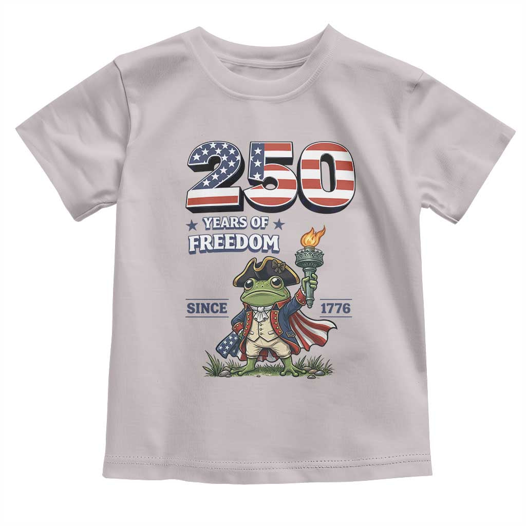 Patriotic Frog Raising The Torch Toddler T Shirt 250 Years Of Freedom