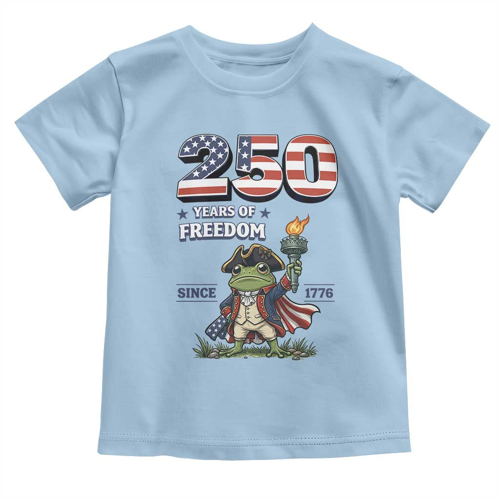 Patriotic Frog Raising The Torch Toddler T Shirt 250 Years Of Freedom