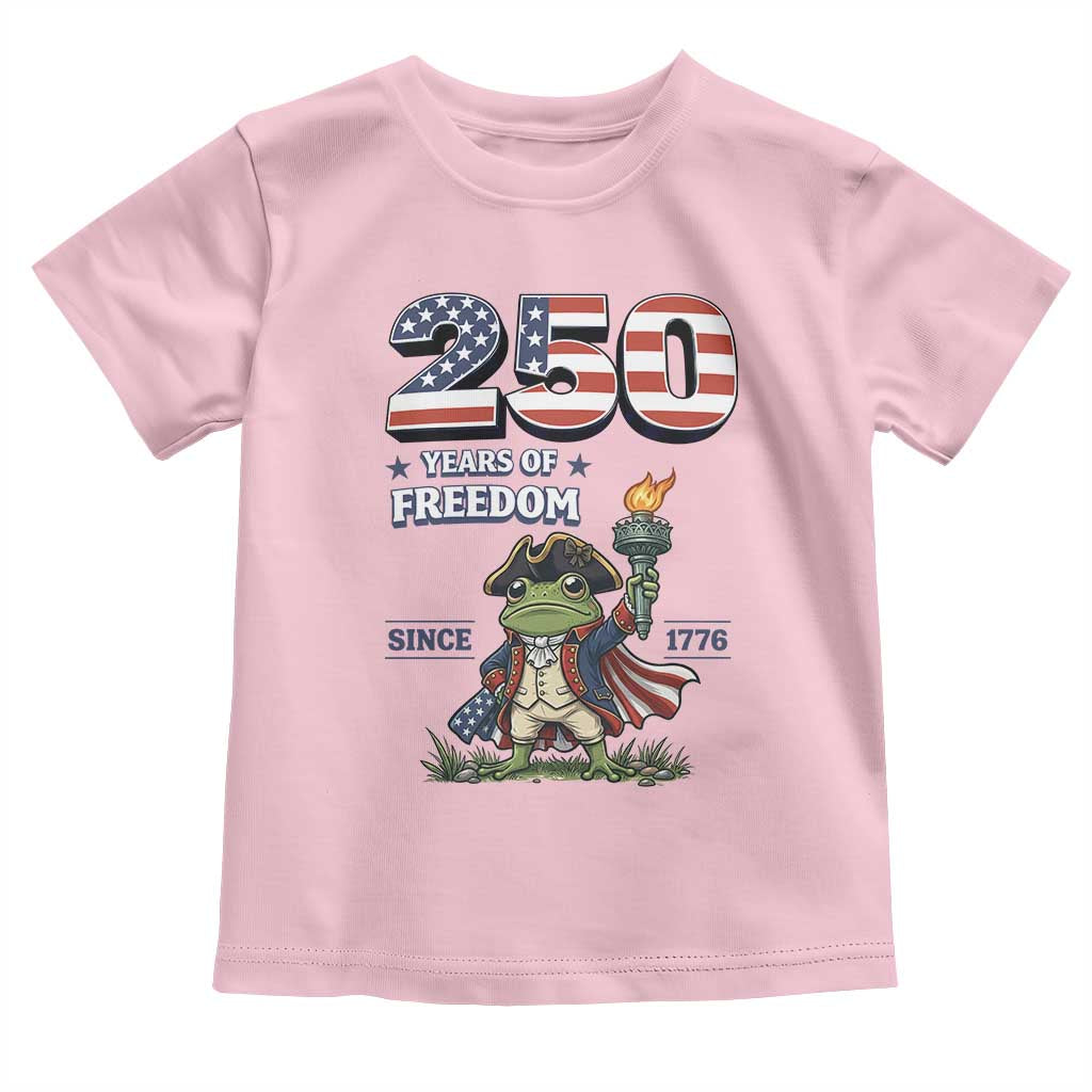 Patriotic Frog Raising The Torch Toddler T Shirt 250 Years Of Freedom