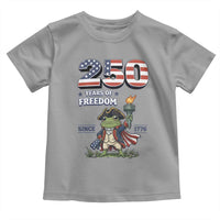 Patriotic Frog Raising The Torch Toddler T Shirt 250 Years Of Freedom