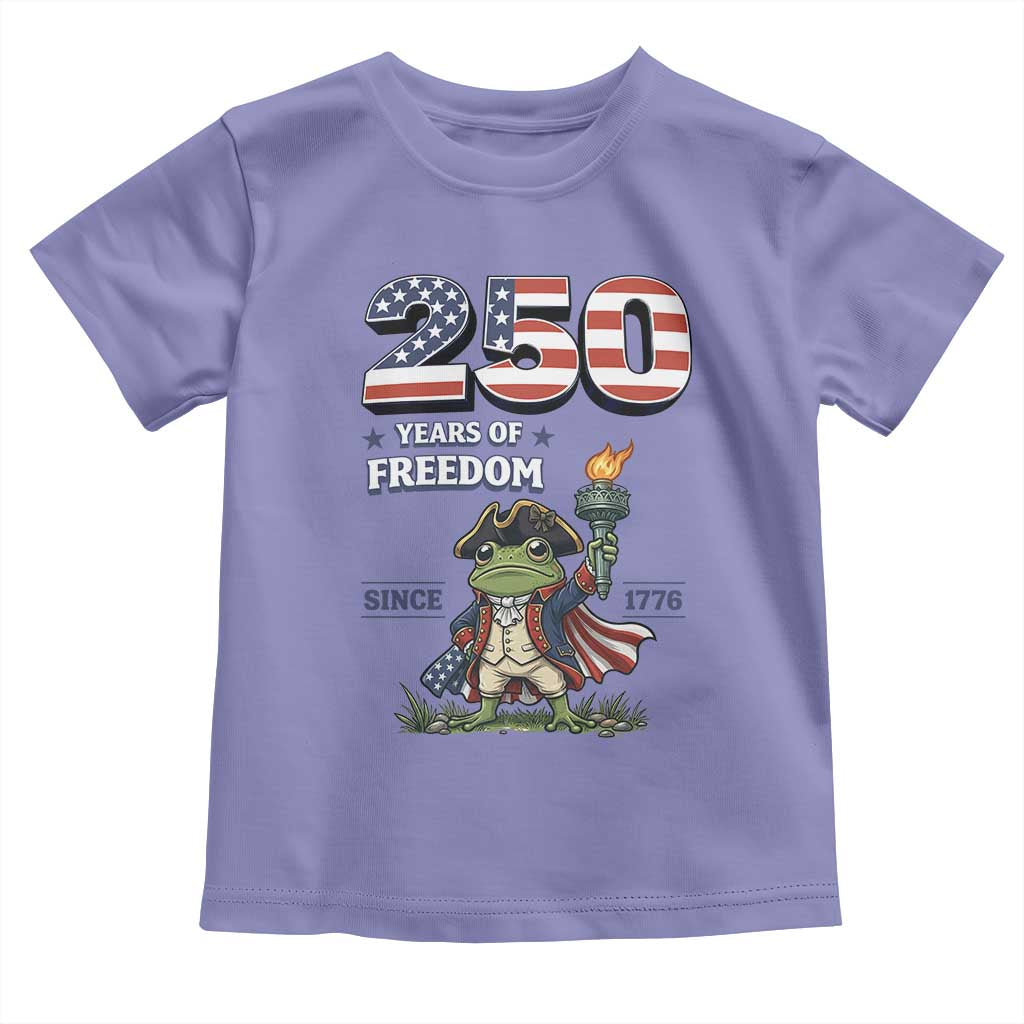 Patriotic Frog Raising The Torch Toddler T Shirt 250 Years Of Freedom
