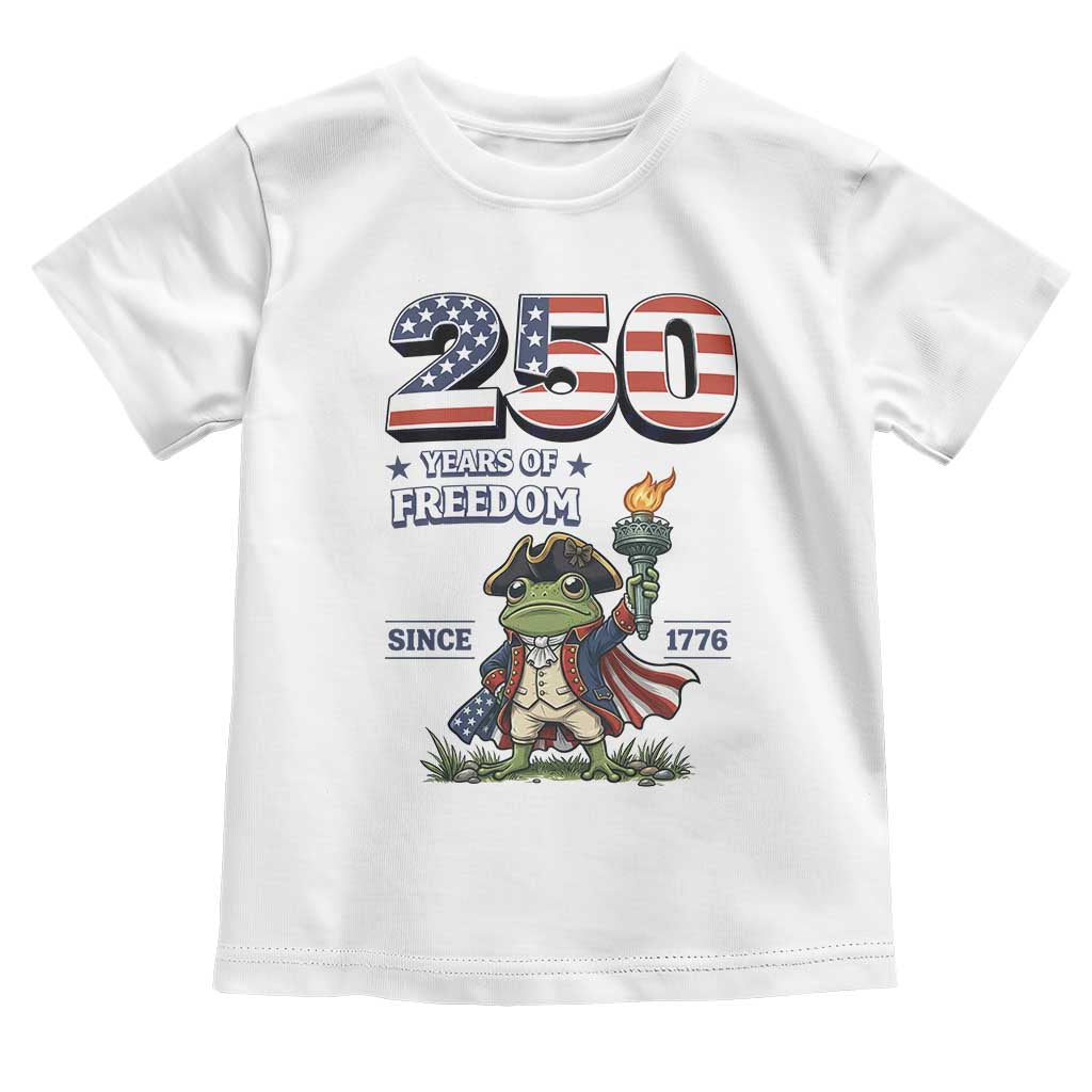 Patriotic Frog Raising The Torch Toddler T Shirt 250 Years Of Freedom