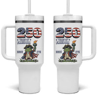 Patriotic Frog Raising The Torch Tumbler With Handle 250 Years Of Freedom
