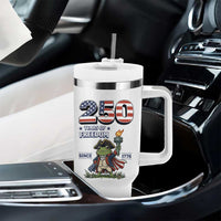 Patriotic Frog Raising The Torch Tumbler With Handle 250 Years Of Freedom