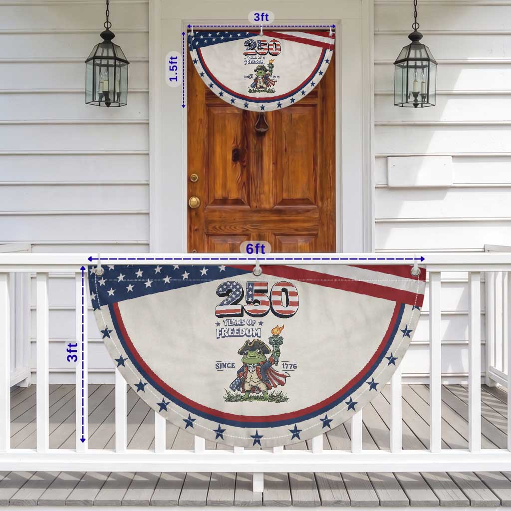 Funny Frog Raising The Torch Patriotic Fan Flag 250 Years Of Freedom