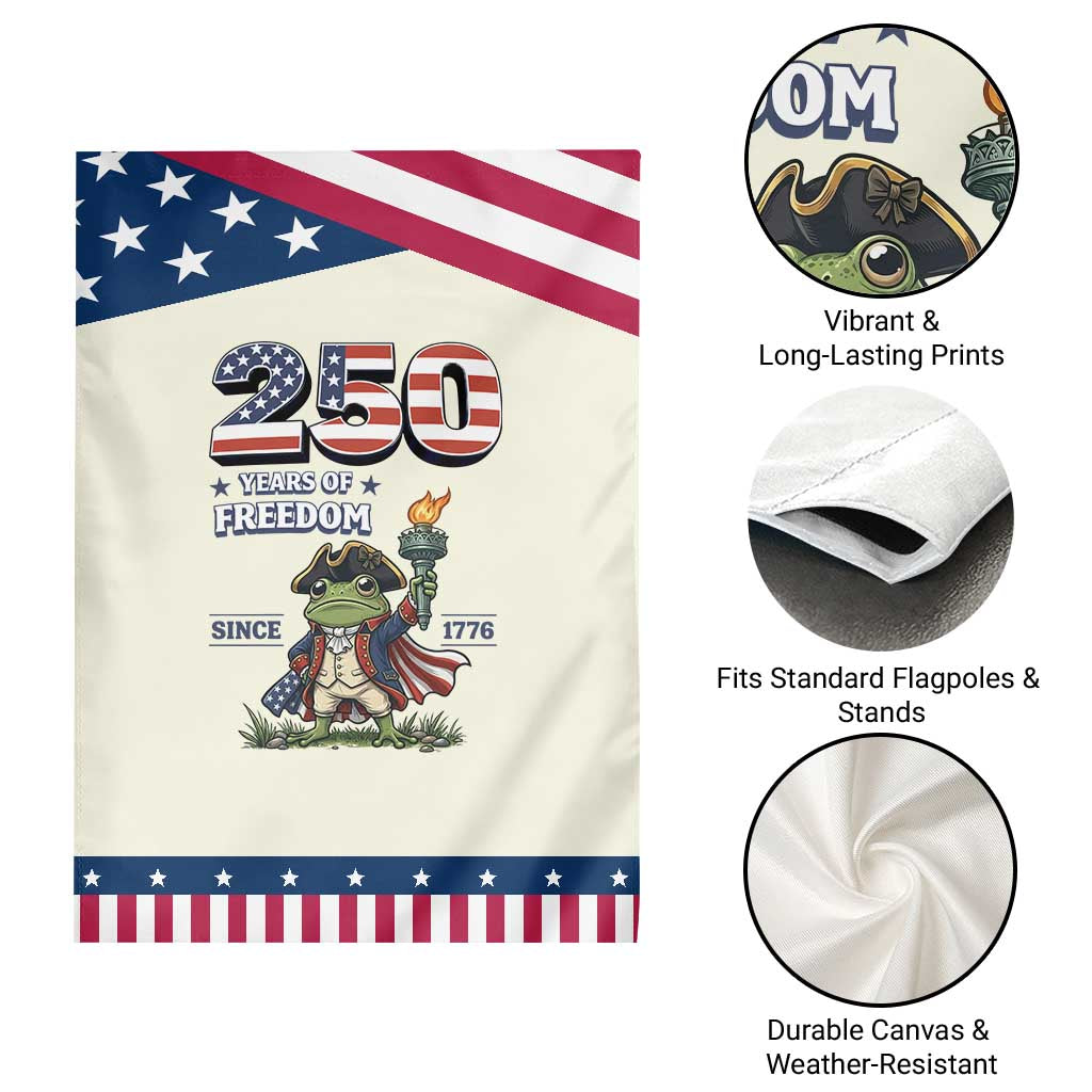 Patriotic Frog Raising The Torch Garden Flag 250 Years Of Freedom
