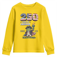 Patriotic Frog Raising The Torch Youth Sweatshirt 250 Years Of Freedom