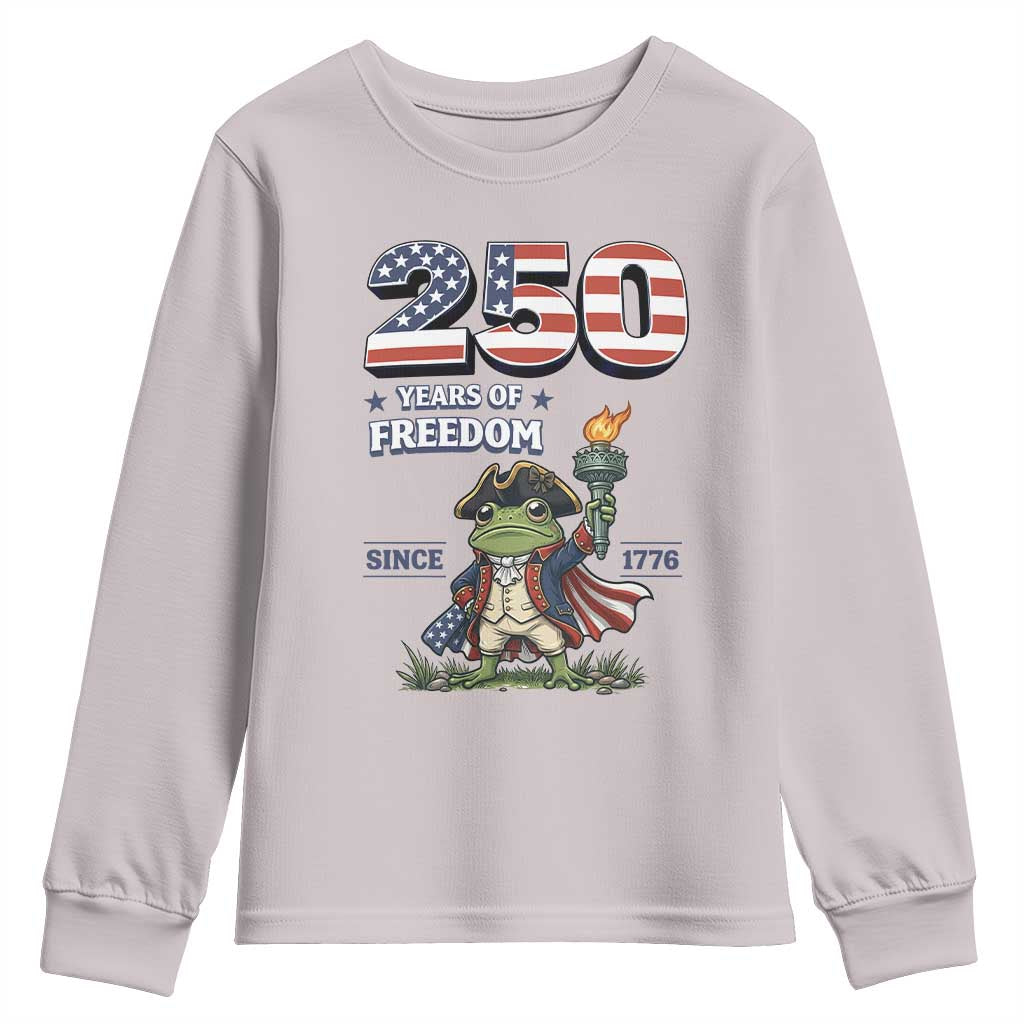 Patriotic Frog Raising The Torch Youth Sweatshirt 250 Years Of Freedom