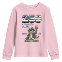 Patriotic Frog Raising The Torch Youth Sweatshirt 250 Years Of Freedom