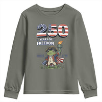 Patriotic Frog Raising The Torch Youth Sweatshirt 250 Years Of Freedom
