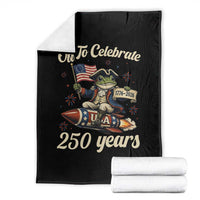 Funny Frog Off To Celebrate 250 Years Of Freedom Throw Blanket Patriotic Gift