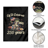Funny Frog Off To Celebrate 250 Years Of Freedom Garden Flag Patriotic Gift