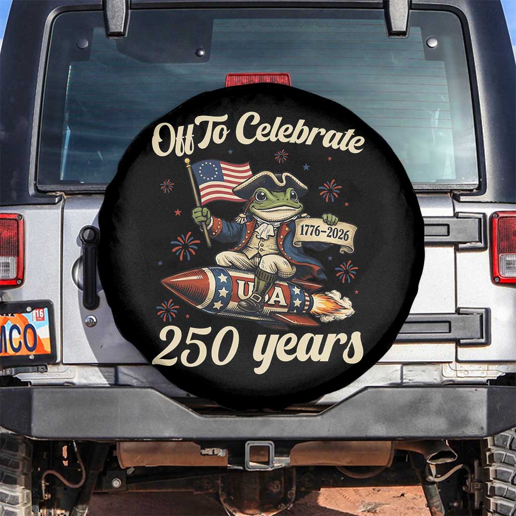 Funny Frog Off To Celebrate 250 Years Of Freedom Spare Tire Cover Patriotic Gift
