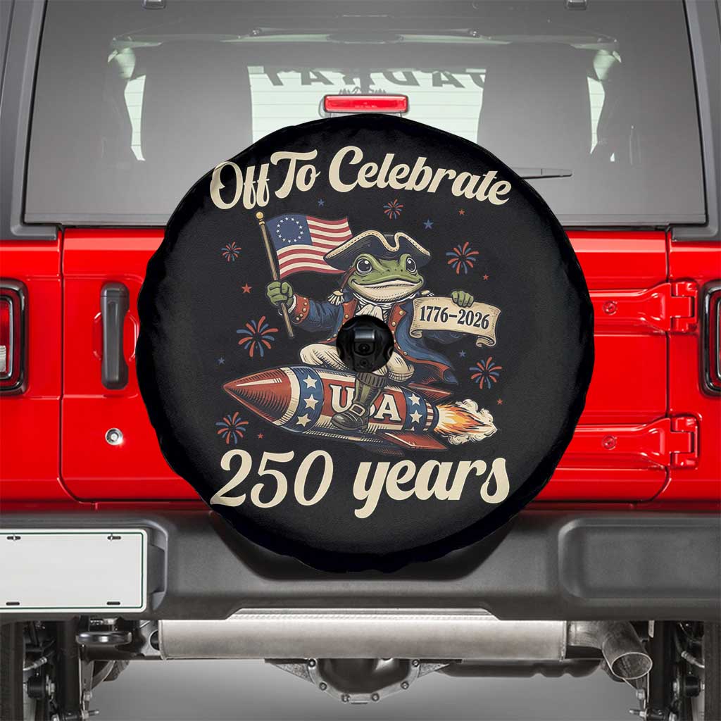 Funny Frog Off To Celebrate 250 Years Of Freedom Spare Tire Cover Patriotic Gift
