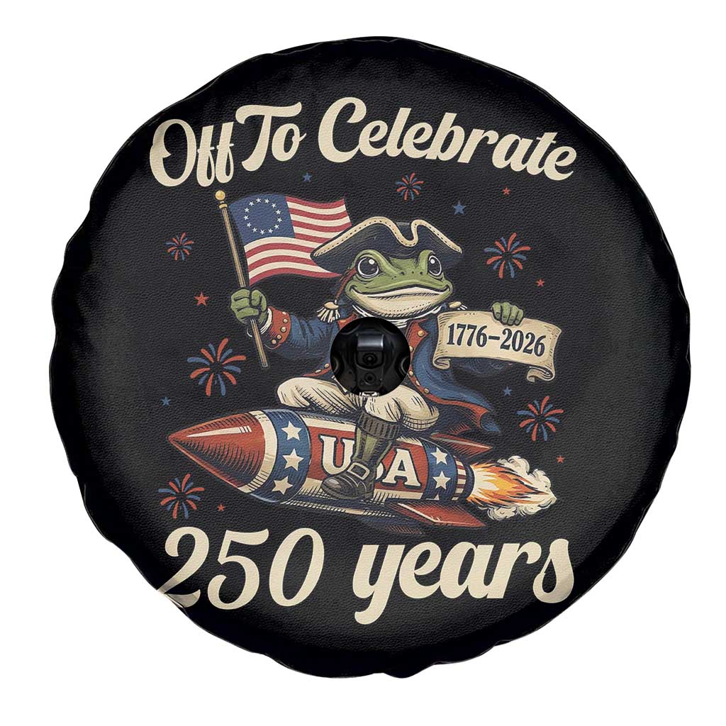 Funny Frog Off To Celebrate 250 Years Of Freedom Spare Tire Cover Patriotic Gift