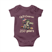 Funny Frog Off To Celebrate 250 Years Of Freedom Baby Onesie Patriotic Gift