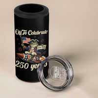 Funny Frog Off To Celebrate 250 Years Of Freedom 4 in 1 Can Cooler Tumbler Patriotic Gift