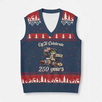 Funny Frog Off To Celebrate 250 Years Of Freedom V-Neck Knit Sweater Vest Patriotic Gift