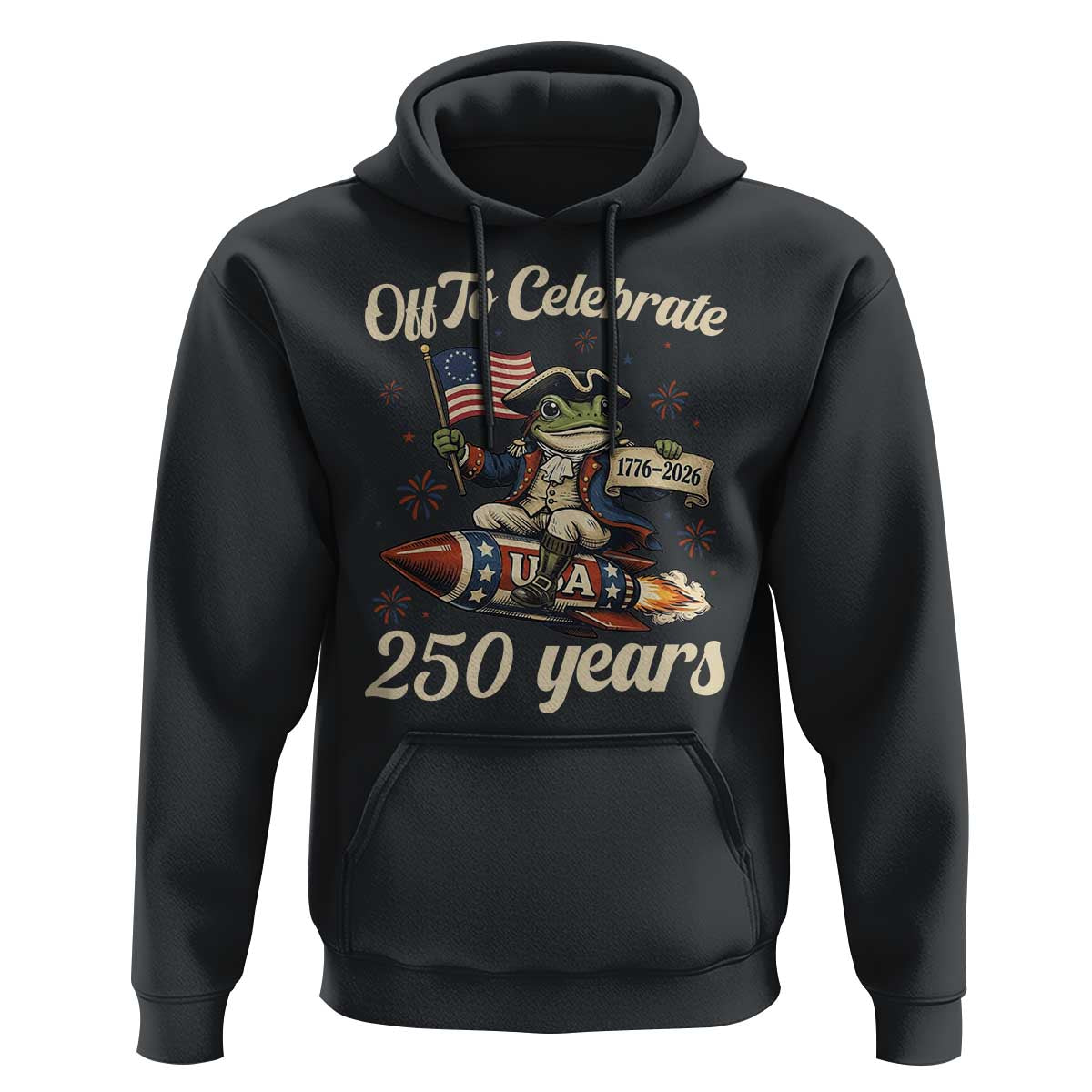 Funny Frog Off To Celebrate 250 Years Of Freedom Hoodie Patriotic Gift